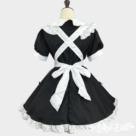 ゆめかわいい メイド服 セット ワンピース エプロン カチューシャ 半袖 ミニ丈 ミニスカ フリル リボン