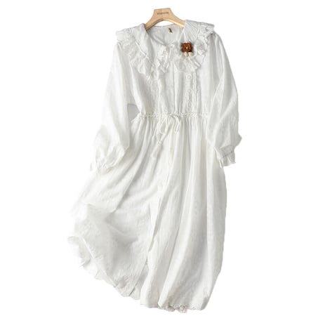 ワンピース 羽織り 長袖 体型カバー 着痩せ レディース 森ガール 可愛い 春服 夏服 大人 シャツワンピース ロングシャツ