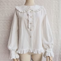 ロリータ 長袖 ブラウス 秋 冬  XS-3XL レディース 新デザイン ホワイト ピンク