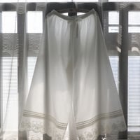 裾レース ペチパンツ 丈80cm 春 夏 秋 森ガール 綿100％ コットン レディース リボン付き ウエストゴム