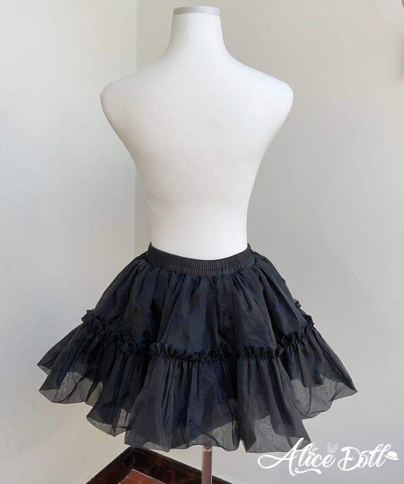 ミニ丈 パニエ 丈35cm 丈32cm 2層オーガンジー かぼちゃパンツ付き