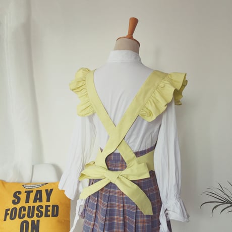 エプロン メイド ロリータ レディース 可愛い 選べる4カラー レトロ フリル