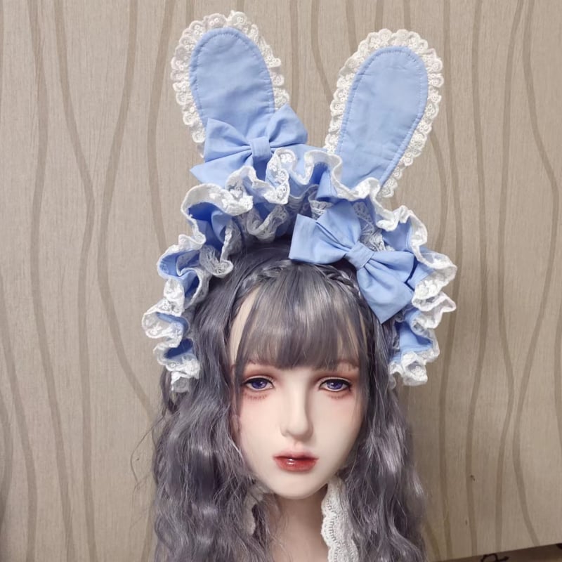うさ耳ボンネット ロリータ ボンネット 帽子 うさぎ耳 ウサ耳 耳