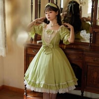 ロリィタ ロココ調 ワンピース ドレス 半袖 かわいい クラシカル クラロリ ゴスロリ 3色展開 XS-4XL