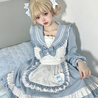 メイド服 セーラー風 セーラーワンピース セーラー服 メイドカフェ コスプレ制服 ロリータ ドレス 姫ロリ