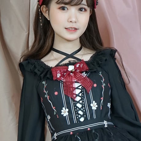 ロリータ ワンピース ジャンパースカート 森の国の物語 夏 ロリィタ ゴスロリ かわいい 可愛い  レースアップ  リボン