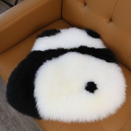 天然ムートン パンダクッション 抱き枕 羊毛 ウール パンダカーペット ロリータ ゆめかわいい 長毛ムートン 癒し パンダ