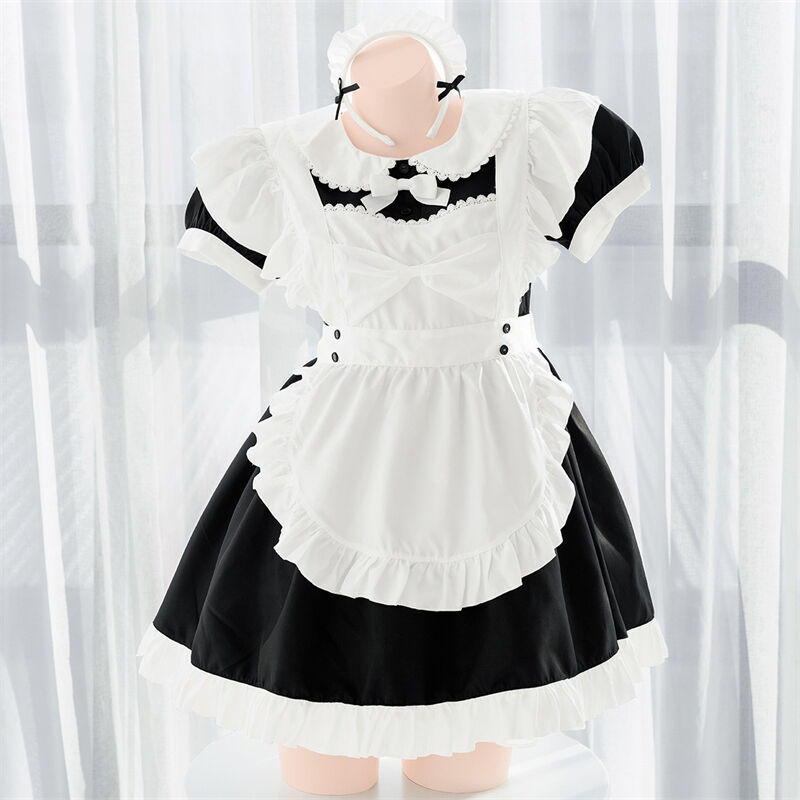 メイド服 コスプレ エプロン 豪華セット ゴスロリ クラシック ミニ 