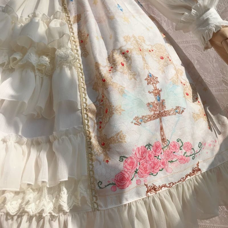 ロリータ オリジナル ワンピース 冬 ジャンパースカート クジャク