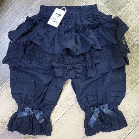ロリータ ドロワーズ かぼちゃパンツ  春夏 快適  ズロース ブラック