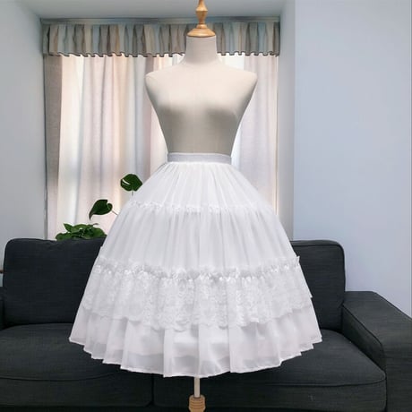パニエ ボリューム ウェディングドレス ロリータ ワイヤー3本 ふくらみ 調節可 ロング ミディアム Aライン 結婚式 ドレス