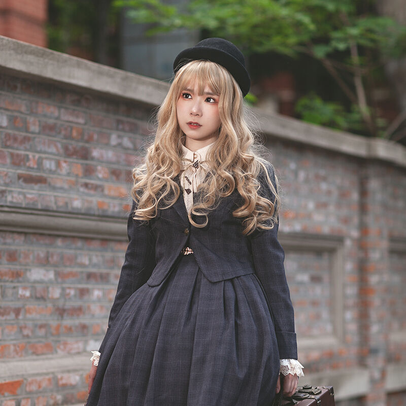ゴスロリ クラロリ 学園風 制服 チェック柄 ジャケット ブレザー