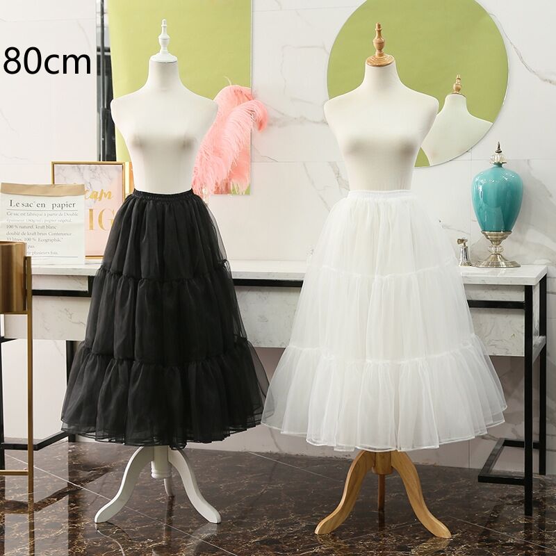 ロング パニエ ふんわり 着丈80cm チュール ロングスカート チュチュ  