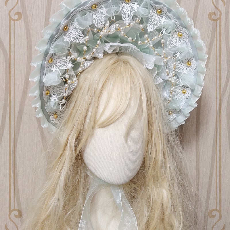 タグ付き未使用 メイドキャップ ボンネット ロリータ ヘッドドレス ロリータ ボンネット 帽子 ヘッドドレス ヘアアクセサリー 4