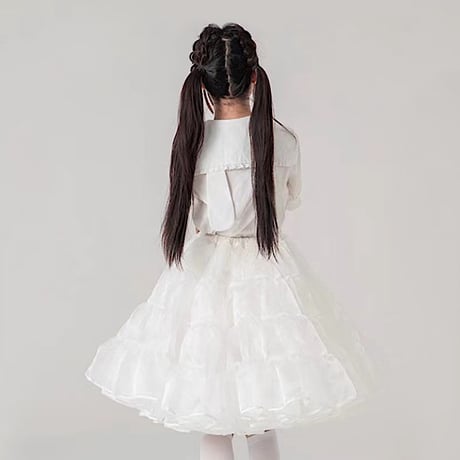 パニエ ボリュームアップ オーガンジー 普段使い 膝丈 55cm丈 ドレス スカート チュール ロリータ ロリィタ