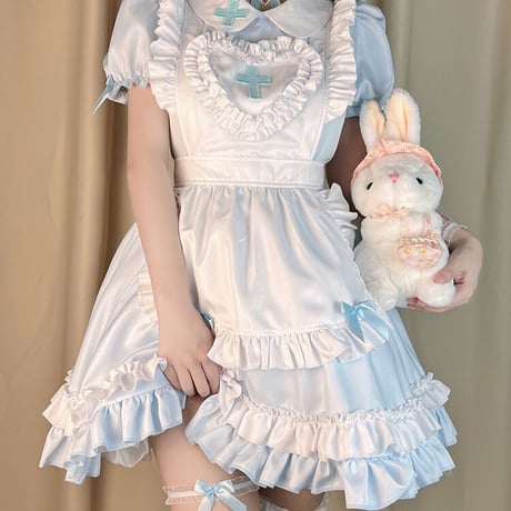 メイド服 ナース 看護師 コスプレセット ロリータ セクシー 可愛い 十字架 クロス ゆめかわいい キュート ハート