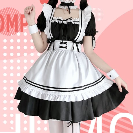 メイド服 コスプレ 豪華セット ロリータ エプロン セクシー メイド 衣装 ミニ丈 レディース ワンピース S-5XL