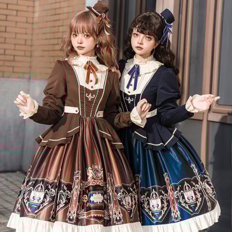 ゴスロリ・ロリータ ワンピース 黒 ヘッドドレス付き ゴシックロリータ