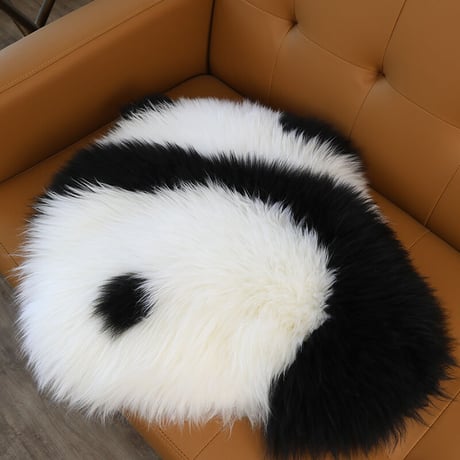天然ムートン パンダクッション 抱き枕 羊毛 ウール パンダカーペット ロリータ ゆめかわいい 長毛ムートン 癒し パンダ