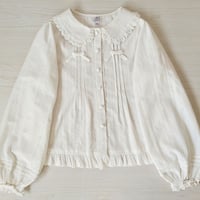 ロリータ ブラウス 長袖 レディース  コットン 選べる  暖か XS-2XL 秋 冬 レース ホワイト