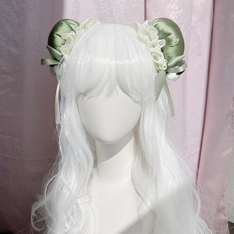 中華ロリ ヘッドアクセサリー パンダ柄 華ロリ お団子ヘア カチューシャ ロリータ ゆめかわいい