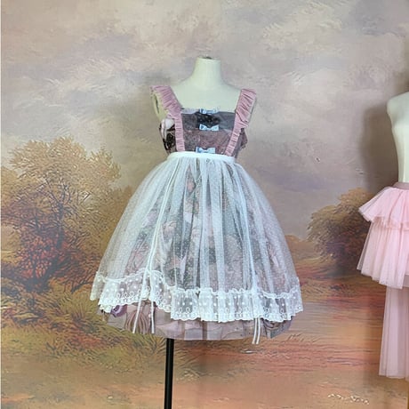 ロリータ Lolita オーバースカート チュールスカート 姫ロリ ゴスロリ クラロリ シースルー スカートカバー 丈50 70cm