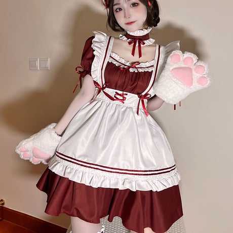 セクシー メイド服 コスプレ 豪華セット 甘ロリータ 姫ロリ 萌え かわいい 仮装 ゴスロリ S-5XL