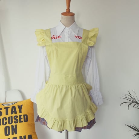 エプロン メイド ロリータ レディース 可愛い 選べる4カラー レトロ フリル
