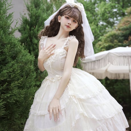 新作 春夏 ロリータ Lolita ジャンパースカート ワンピース ドレス ロリィタ ゴスロリ レース リボン