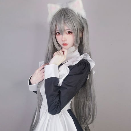 高品質 メイド服 エプロン クラシック ロング ロリータ 3点セット 長袖 半袖 コスプレ  体型カバー