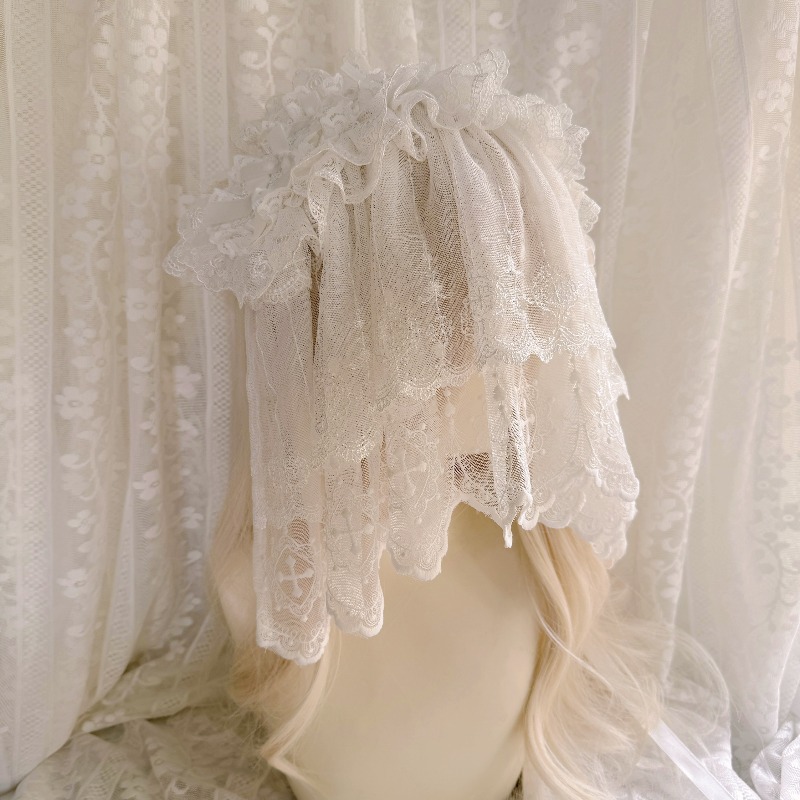 即納 ロリータ Lolita ヴェール付き ヘアバンド ヘッドドレス