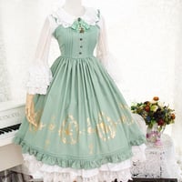 ロリータ ワンピース ジャンパースカート ロング 秋冬 ドレス 優雅 コスプレ