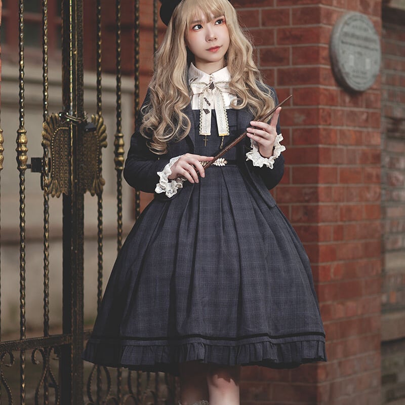 ロリータ チェック柄❤️オリジナル jsk ワンピース　ドレス ロリータ チェック柄❤️オリジナル jsk ワンピース ドレス