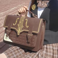 学園風 バッグ ロリータ ゴシック 音符刺繍 カバン 鞄 JK 通学 レディース PU 制服バッグ 3WAY