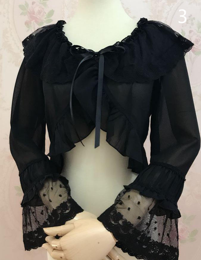 ボレロ ロリータ レース 長袖 ショート丈 カーディガン 春 夏