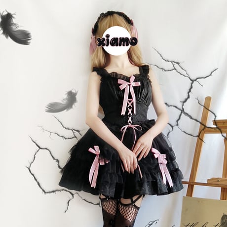 ロリータ ワンピース ジャンパースカート 甘ロリ ギャル クール ゴスロリ コスプレ かわいい