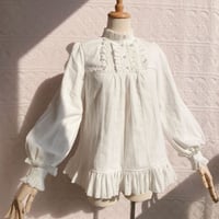 ロリータ ブラウス レディース トップス シャツ 長袖  ガーリー ハイネック かわいい 暖か