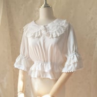 ロリータ レディース ブラウス ロリィタ 夏  透け感 体型カバー ゴシック ゆめかわいい   ふんだんフリル