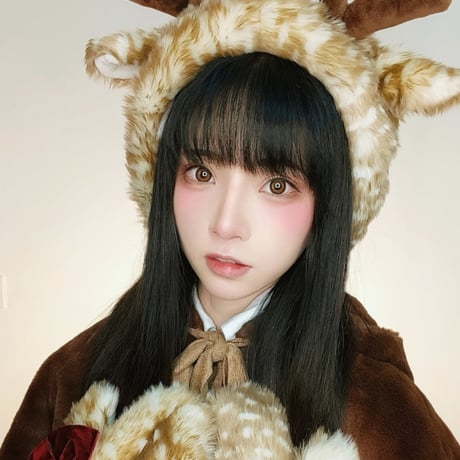 即納 クリスマス トナカイ 耳当て 防寒 ロリータ サンタクロース 冬 もこもこ バンビ柄 へアドレス コスプレ
