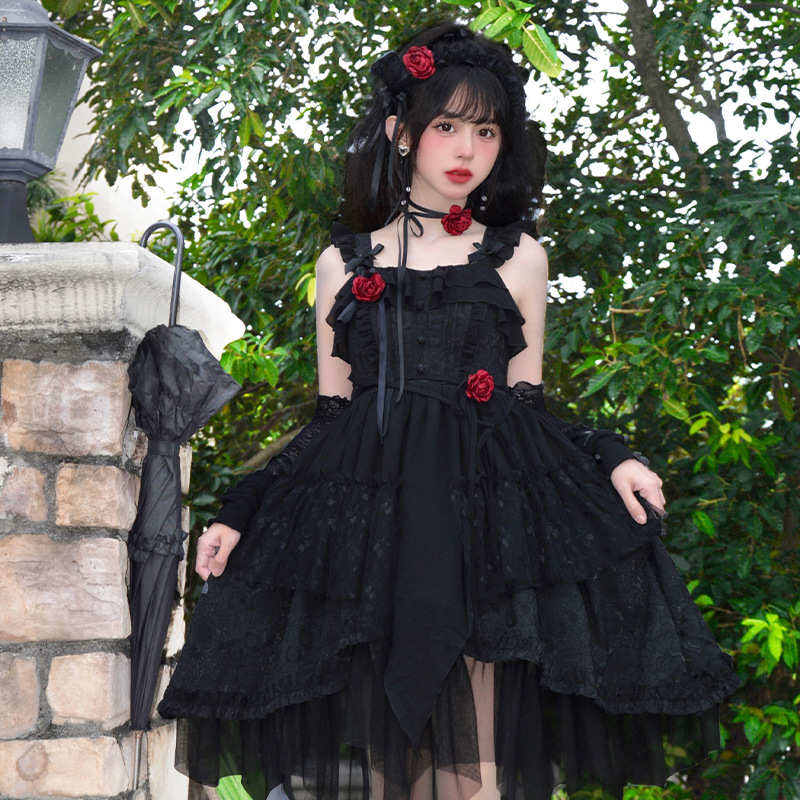 ワンピース ノースリーブ ロリータ ファッション コスプレ ゴスロリ ブラック 在庫処分】[Sivrusn] ゴスロリ ロリータ ワンピース ゴシック 黒