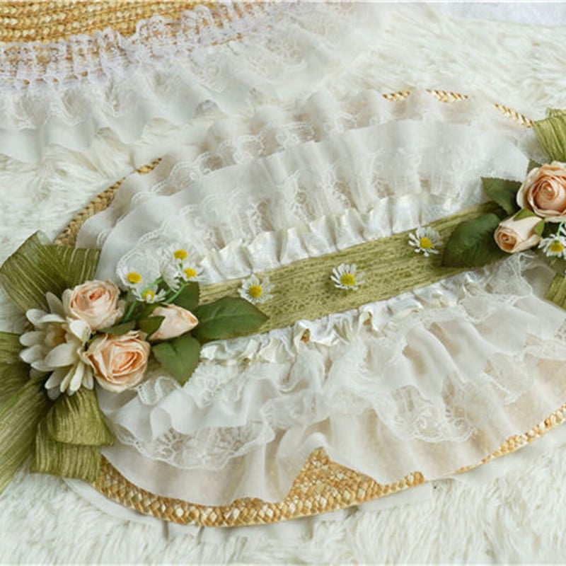 ロリータ ヘッドドレス ボンネット 帽子 花 コサージュ ヘッド