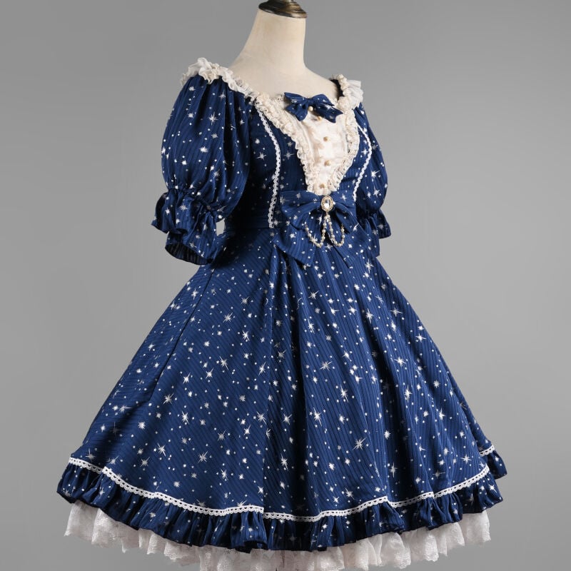 ロリィタ ロココ調 ワンピース ドレス 半袖 かわいい クラシカル