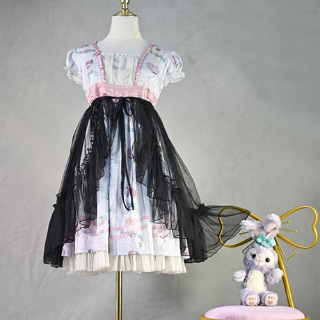 ロリータ オーバースカート 丈63cm チュール 宮廷風 ウエディング ラブリー かわいい クラシカル ふわふわ