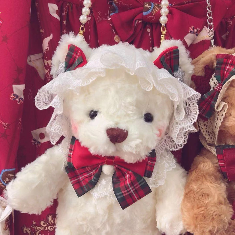 レア 希少 マイメロディ テディベアみたいなドールポシェット ぬいぐるみバッグ バッグ ロリータ クマ ぬいぐるみ ポシェット 甘ロリ レディース