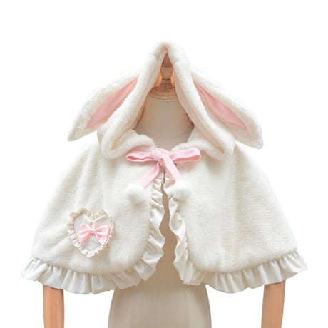 ロリータ ポンチョ マント コート 秋 冬 アウター オリジナル 甘ロリ レディース うさ耳 可愛い