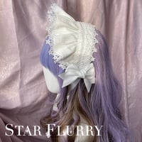 ロリータ ボンネット クラロリ ゴスロリ 帽子 リボン スター 星 レディース ブラック ゴールドレース 薔薇 フリル