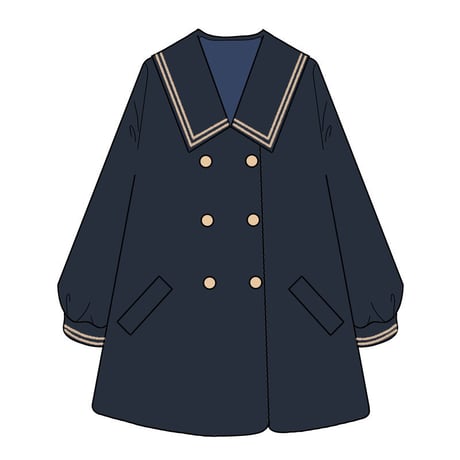 ロリータ 学園風 ラシャコート トレンチコート Pコート レディース 日常 可愛い 厚手 あったか JK 秋冬 制服 女子高生 通学