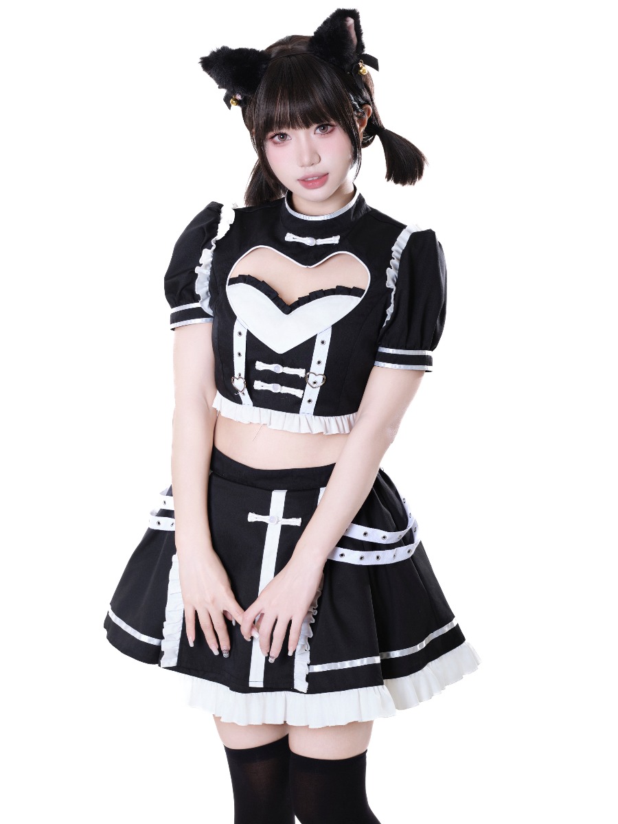 メイド服 ゆめかわいい 中華風 トップス スカート セットアップ 