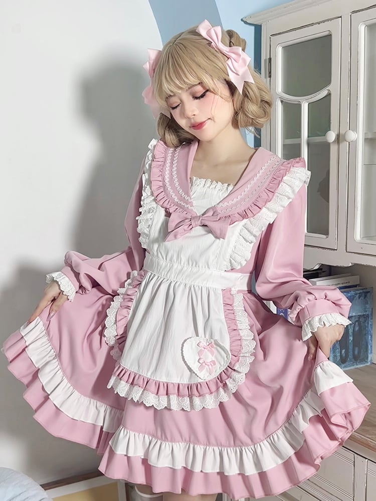 メイド服 セーラー ワンピース セーラー服 メイド 制服 ロリータ