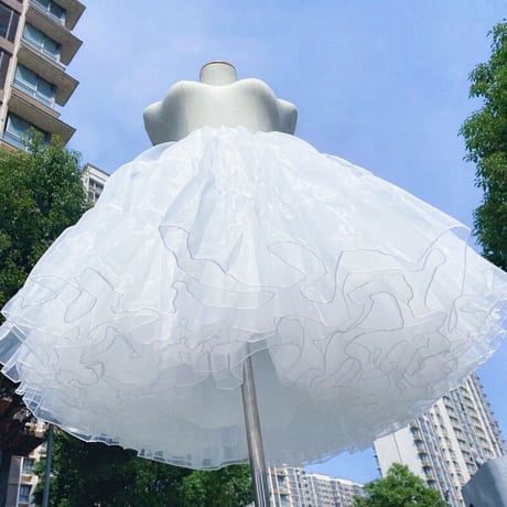パニエ ボリューム 4枚重ね ロング 丈70cm ロリータ ウェディング 結婚式 パーティー コスプレ